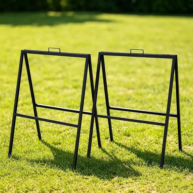Alt view image 8 of 14 - 2 Pack Heavy Duty Sign Holder, 18x24 Inch Folding A-Frame Stands, Weatherproof Sidewalk Poster Stand for Outdoor Store Business Advertising Events Poster Display