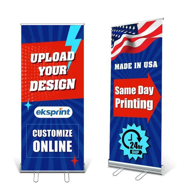 Alt view image 8 of 10 - Custom Retractable Banner with Silver Aluminum Stand, Personalized Banner with Black Travel Bag for Business, Custom Banner for Events, Advertising, Family (33"x81")