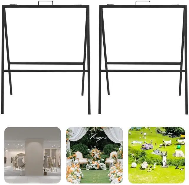 Alt view image 14 of 14 - 2 Pack Heavy Duty Sign Holder, 18x24 Inch Folding A-Frame Stands, Weatherproof Sidewalk Poster Stand for Outdoor Store Business Advertising Events Poster Display