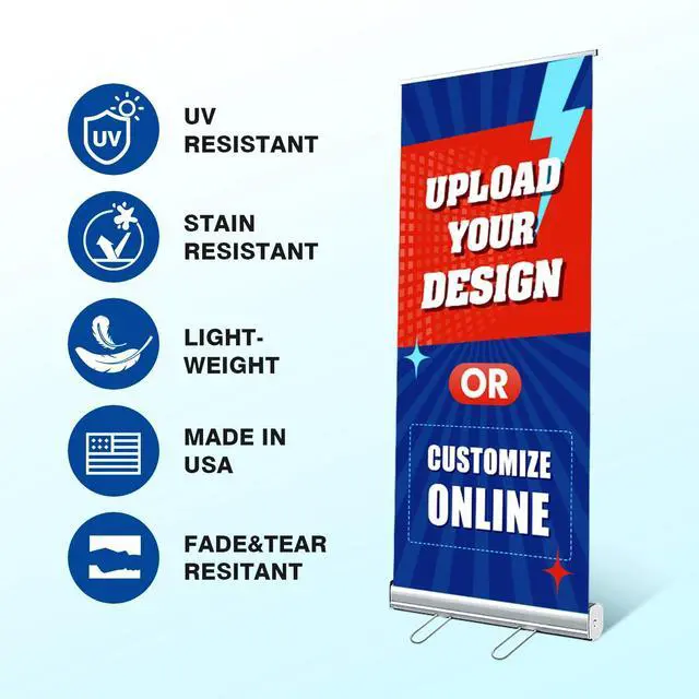 Alt view image 10 of 10 - Custom Retractable Banner with Silver Aluminum Stand, Personalized Banner with Black Travel Bag for Business, Custom Banner for Events, Advertising, Family (33"x81")