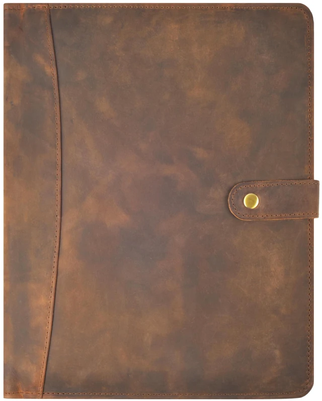 Alt view image 8 of 13 - Leather Resume Portfolio Folder for Interview, Professional Padfolio Organizer Binder A4, Graduation & New Job Gift for Men Women Brown