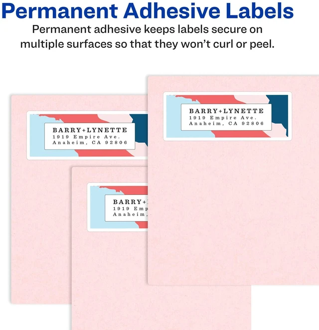 Alt view image 10 of 14 - Return Address Labels, Inkjet Printers, 1,500 Labels, 2/3 x 1-3/4, Permanent Adhesive, 5 Packs (8195)
