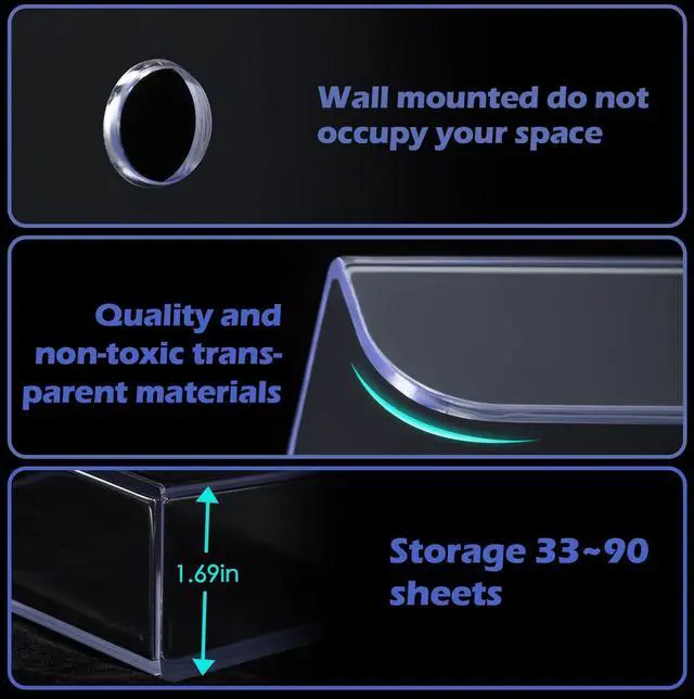 Alt view image 10 of 10 - 8 Pack Brochure Holder Wall Mount 8.5 x 11 Inch Clear Flyer Stand Acrylic Magazine Booklet Display Stand Plastic File Mail Literature Pamphlet Holder for Paper Organizer Rack Display