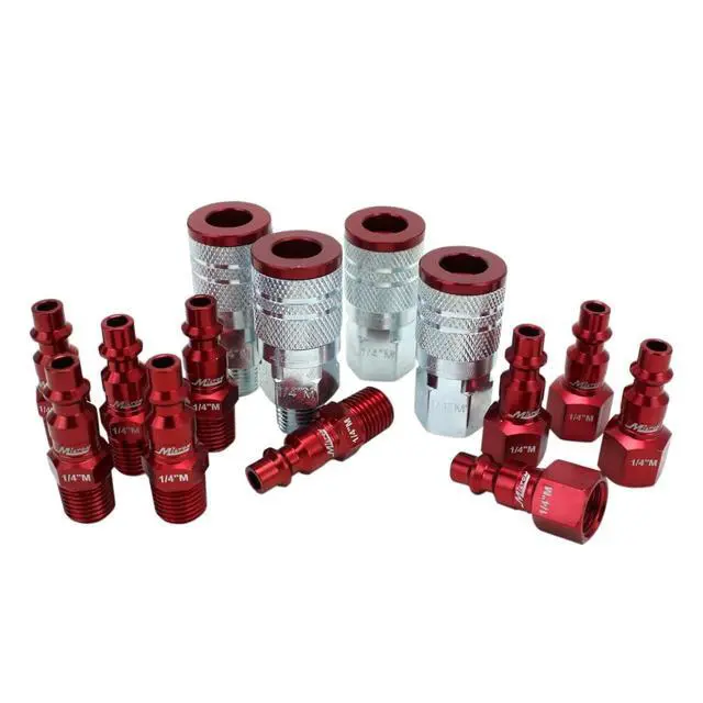 Alt view image 8 of 10 - S-314MKIT ColorFit Coupler & Plug Kit - (M-Style, Red) - 1/4" NPT, (14-Piece)