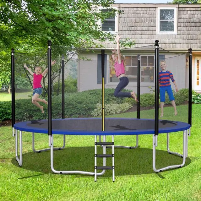 Alt view image 12 of 14 - Trampoline Enclosure Net Only with Zipper & Buckle, Perfect Visibility and Tear&Weather-Resistant 12FT 14FT 15FT 16FT Trampoline Replacement Safety Enclosure Net