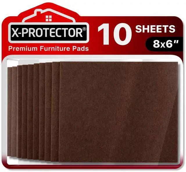 Alt view image 7 of 10 - Felt Furniture Pads - 10 Pack Premium 8x6 Heavy Duty 1/5 | Felt Sheets! Cut Furniture Felt Pads for Furniture Feet You Need Best Furniture Pads for Hardwood Floors! Brown