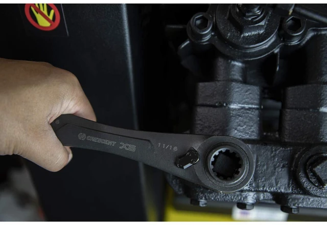 Alt view image 11 of 12 - 2 Piece X6 4-in-1 Black Oxide Spline Ratcheting SAE Wrench Set - CX6DBS2