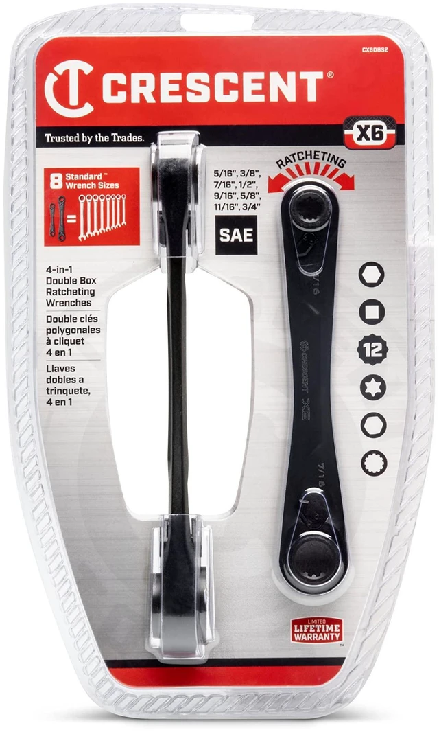 Alt view image 12 of 12 - 2 Piece X6 4-in-1 Black Oxide Spline Ratcheting SAE Wrench Set - CX6DBS2