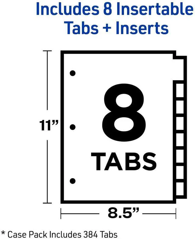 Alt view image 11 of 14 - Insertable Dividers for 3 Ring Binders, 8 Tabs per Set, Multicolor Big Tabs, Buff Paper with Gold-Reinforced Holes, Great for Organizing Reports, Projects, and More (48 Sets of 11111)