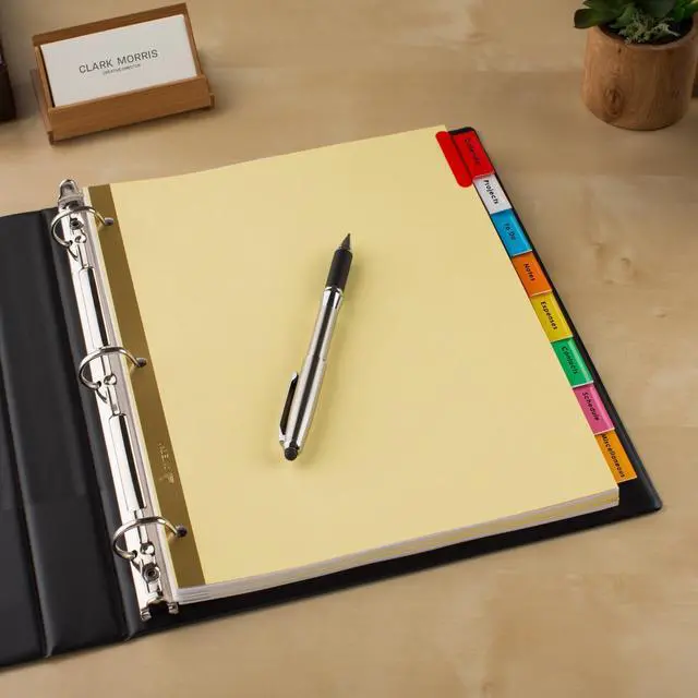 Alt view image 13 of 14 - Insertable Dividers for 3 Ring Binders, 8 Tabs per Set, Multicolor Big Tabs, Buff Paper with Gold-Reinforced Holes, Great for Organizing Reports, Projects, and More (48 Sets of 11111)