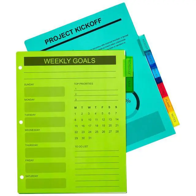 Alt view image 9 of 14 - Dividers for 3 Ring Binders,8-Tab Plastic Binder Dividers,Insertable Big Tabs,Multicolor (3 Sets of 11901),(Pack of 8)