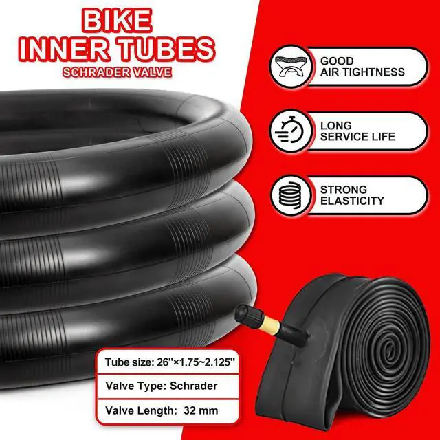 Alt view image 9 of 12 - 2 Pack 26 inch Bike Tires - 26 × 1.95 inch Folding Replacement Bicycle Tires for MTB Mountain Bike with 26 inch Schrader Valve Bike Tubes, 4 Tire Levers and 2 Rim Strips