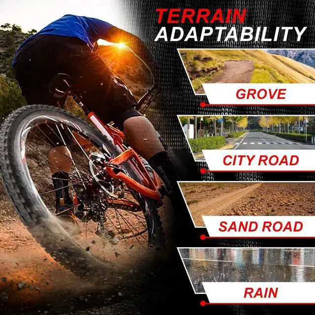 Alt view image 10 of 12 - 2 Pack 26 inch Bike Tires - 26 × 1.95 inch Folding Replacement Bicycle Tires for MTB Mountain Bike with 26 inch Schrader Valve Bike Tubes, 4 Tire Levers and 2 Rim Strips