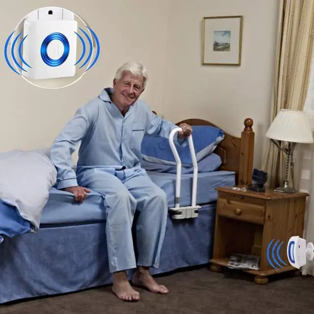 Alt view image 9 of 14 - Caregiver Pager Wireless Motion Sensor Alert Room Bed Alarm and Fall Prevention for Elderly Dementia Patients (2 Receiver+3 Monitor Motion)