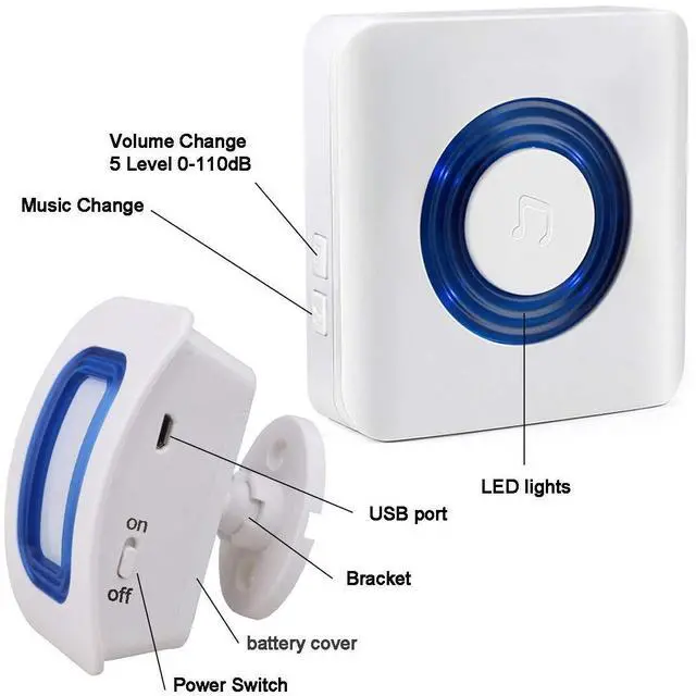 Alt view image 13 of 14 - Caregiver Pager Wireless Motion Sensor Alert Room Bed Alarm and Fall Prevention for Elderly Dementia Patients (2 Receiver+3 Monitor Motion)