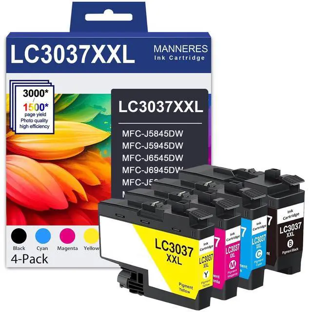 Alt view image 7 of 12 - LC3037XXL Super High Yield Ink Cartridges (4-Pack) Compatible LC3037 BK/C/M/Y Ink Cartridge Replacement for Brother LC3037 LC3039 XXL MFC-J6945DW MFC-J6545DW MFC-J5845DW MFC-J5945DW Printer