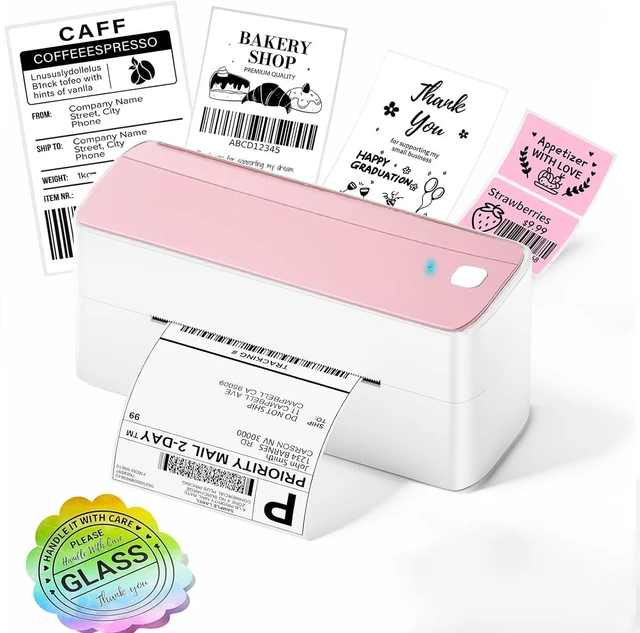 Alt view image 8 of 14 - Bluetooth Thermal Label Printer 4x6 - 241BT Pink Label Printer