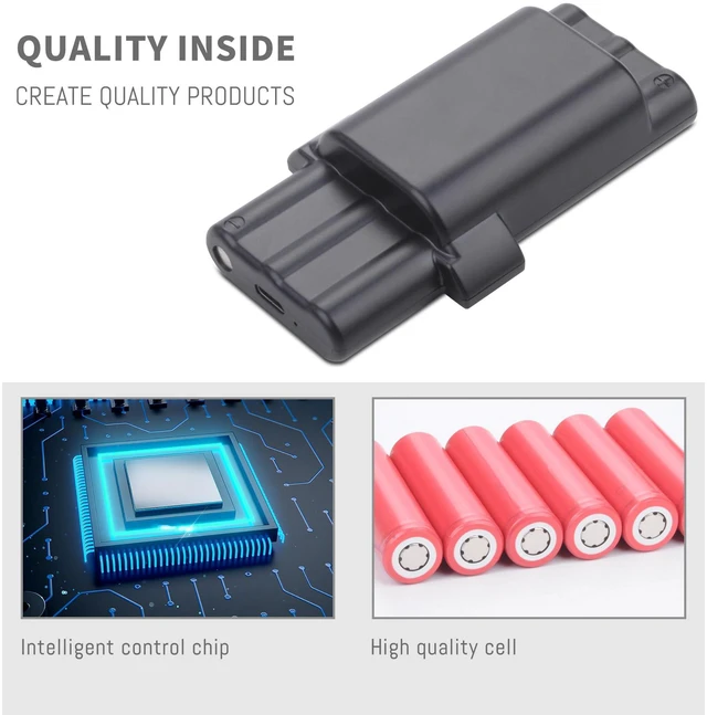 Alt view image 12 of 14 - 2-Pack Battery Compatible for Brady Portable M210, M210-LAB, BMP21-LAB and | and BMP21-PLUS BMP21-PLUS-BATT G6120161 Label Printer, Upgrade 7.4V 2400 mAh/17.76 Wh With USB Type-C Charging Cable