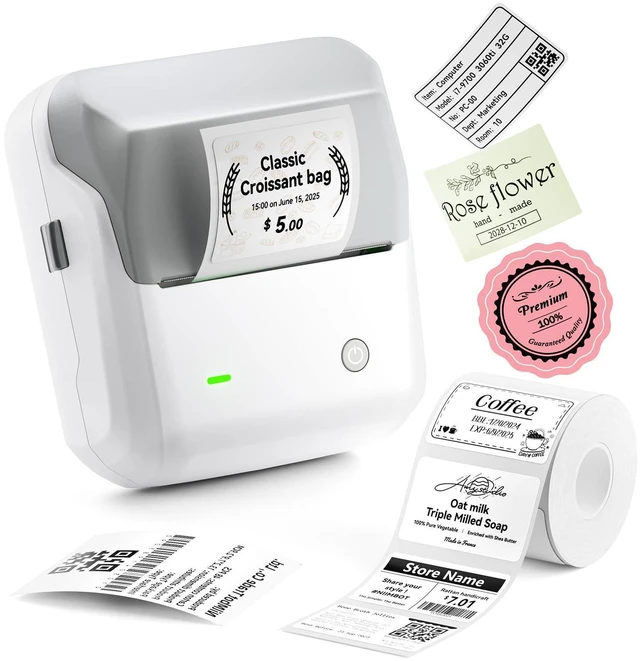 Alt view image 8 of 14 - B31 Label Maker with Tape, 3 Inch Portable Bluetooth Thermal Label Printer for Barcode, Address, Logo and Tag Labels, Cable Labeling Compatible with iOS Android PC, Grey