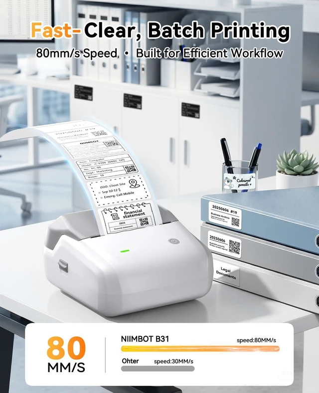 Alt view image 9 of 14 - B31 Label Maker with Tape, 3 Inch Portable Bluetooth Thermal Label Printer for Barcode, Address, Logo and Tag Labels, Cable Labeling Compatible with iOS Android PC, Grey