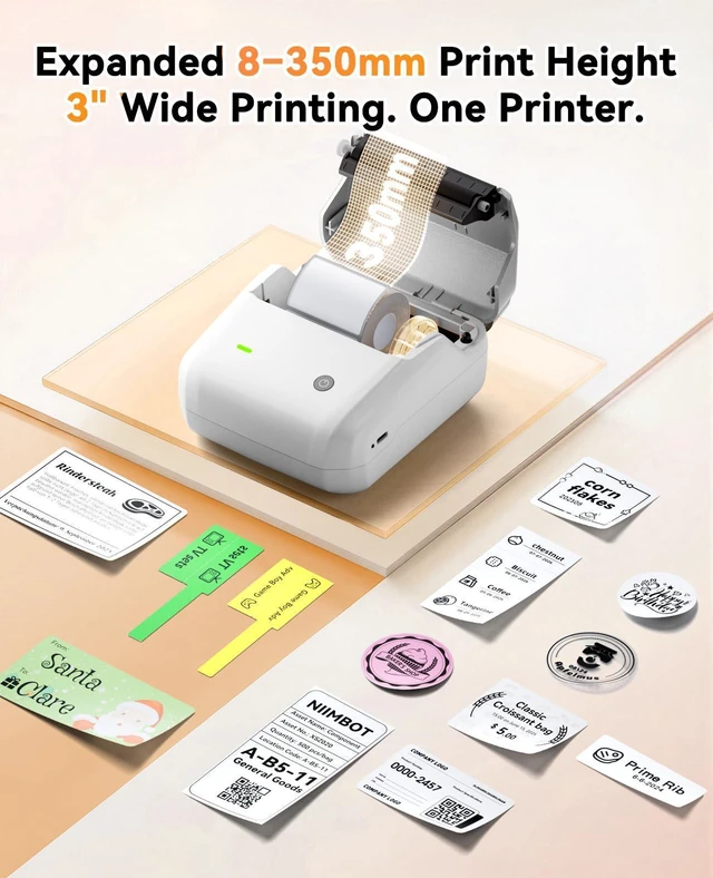 Alt view image 12 of 14 - B31 Label Maker with Tape, 3 Inch Portable Bluetooth Thermal Label Printer for Barcode, Address, Logo and Tag Labels, Cable Labeling Compatible with iOS Android PC, Grey