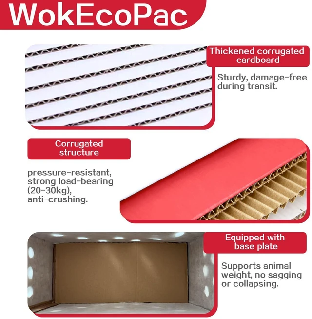 Alt view image 10 of 14 - 6 Pack Live Bird Shipping Boxes for Poultry Chicken Bird Duck (Red) | Size 17.7" x 7.8" x 11.8"-Poultry Shipping Boxes, Poultry Carrier Crate has Ventilation Openings, Portable Bird Travel Bag