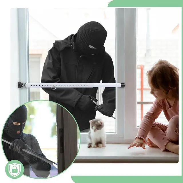 Alt view image 13 of 14 - Sliding Door Security Bar, 17-50 inch Adjustable, Window Security Bar with Rubber Tips, Sliding Door Lock Bars, for Window Safety Bars Home Apartment Safety, Home Apartment Patio Heavy Duty Interior