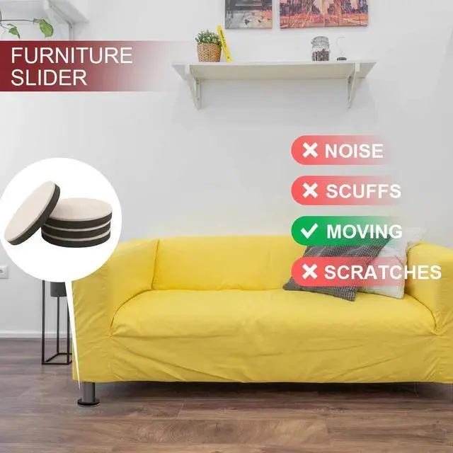 Alt view image 13 of 14 - Felt Furniture Sliders, 20pcs-3 1/2 Furniture Sliders for Carpet, Furniture Pads Hardwoods Floors, Heavy Furniture Movers Sliders, Reusable Moving Pads, Floor Protectors for Carpet