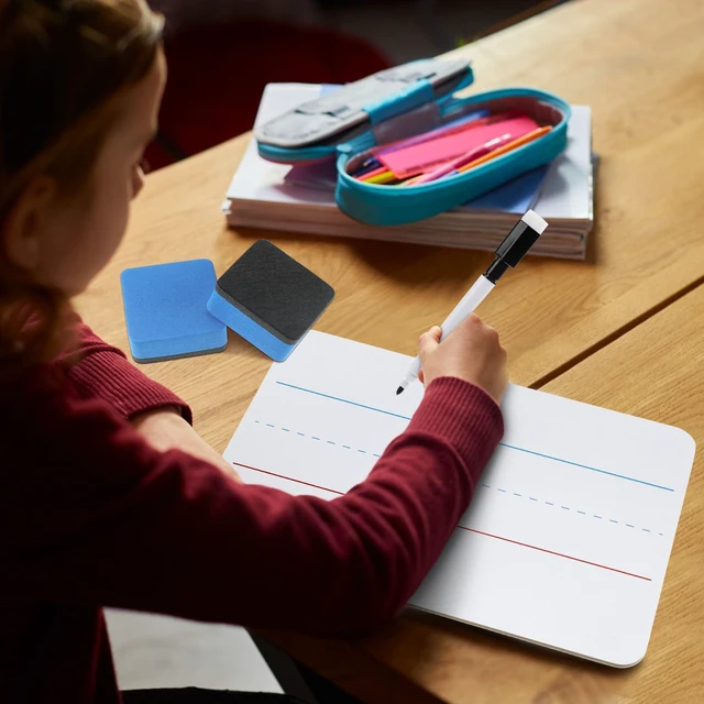 Alt view image 13 of 14 - 48 Sets Mini White Boards 6"x 9" Dry Erase Boards Classroom Pack Includes Two Sided Small Whiteboards Markers, Lapboards Erasers for Teachers Students School