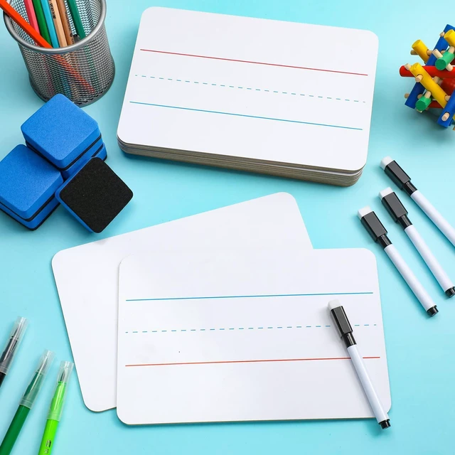 Alt view image 14 of 14 - 48 Sets Mini White Boards 6"x 9" Dry Erase Boards Classroom Pack Includes Two Sided Small Whiteboards Markers, Lapboards Erasers for Teachers Students School