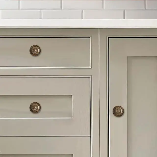 Alt view image 8 of 11 - 10 Pack 2.5 Inch Antique Brass Cabinet knobs with Backplate,Vintage Backplate for Drawer knobs, Bi-Fold Door Knobs