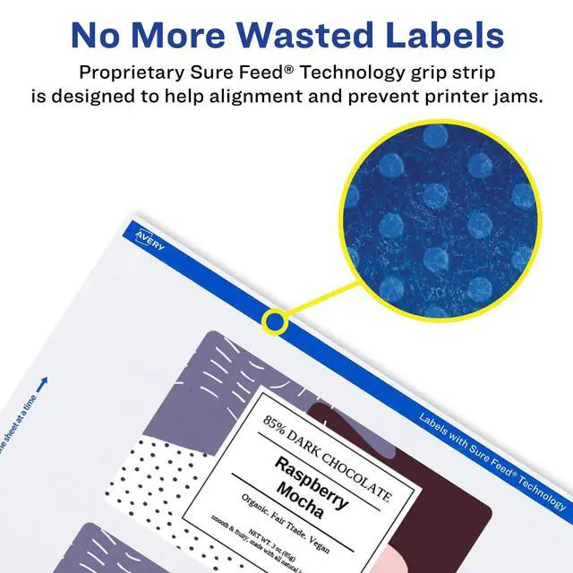 Alt view image 11 of 14 - ® Matte White Rectangle Labels, Sure Feed® Technology, 2" x 5", 400 Matte White Printable Labels