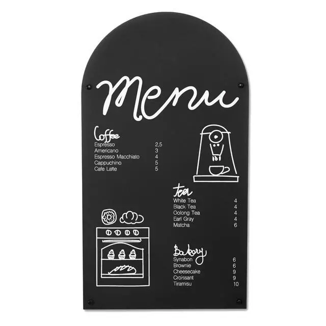 Alt view image 8 of 14 - Metal Magnetic Chalkboard, 17x31.5 Inch - Arched Top, Wall | Mount or Hanging Menu Board, For Food Truck, Restaurant or Kitchen, Magnetic Surface for Signs & Décor, Indoor or Outdoor Use