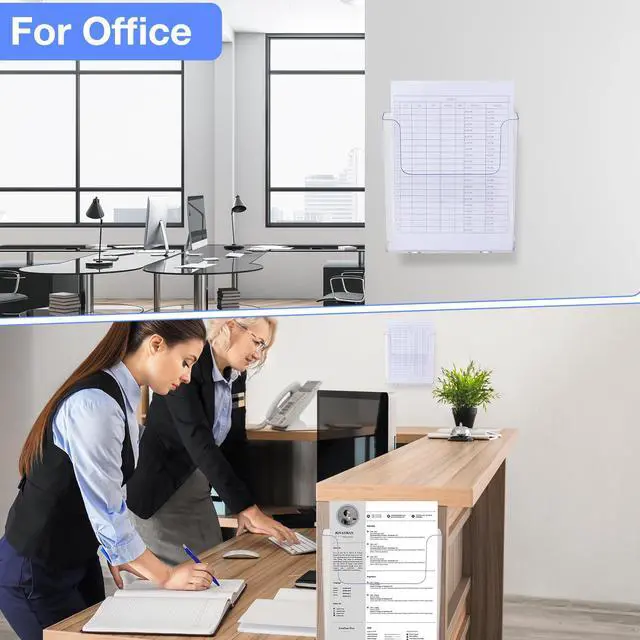 Alt view image 11 of 12 - 8 Pcs Acrylic Brochure Holder 8.5 x 11 Inch Wall Mount Flyer Holder Literature Clear Magazine Wall Display Hanging Envelope Display for Pamphlet File Home Office Supplies