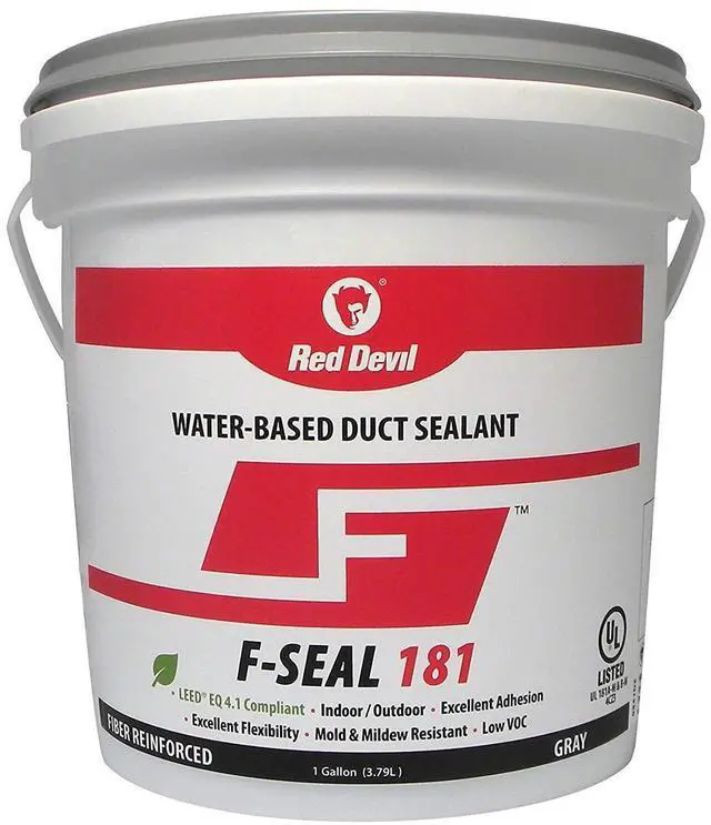 Alt view image 7 of 12 - 0841DX F-Seal 181 Duct Seal, Fiber Reinforced Water Based Duct Sealant, 1 Gallon, Gray, Made in USA
