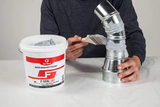 Alt view image 9 of 12 - 0841DX F-Seal 181 Duct Seal, Fiber Reinforced Water Based Duct Sealant, 1 Gallon, Gray, Made in USA