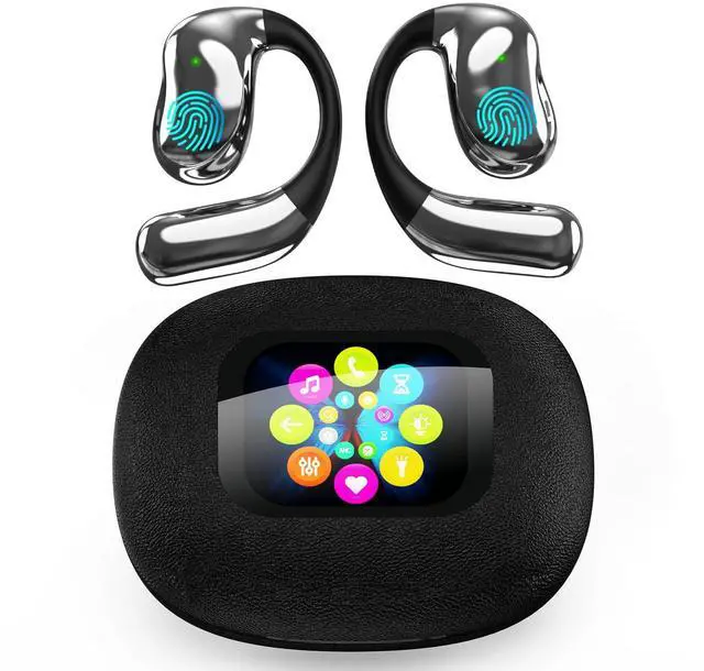 Alt view image 8 of 14 - AI Translator Earbuds Real-Time 180 Languages 8 Offline Modes OWS Touchscreen HD Sound iOS Android Compatible Extended Battery Life Suitable for Travel Business Black