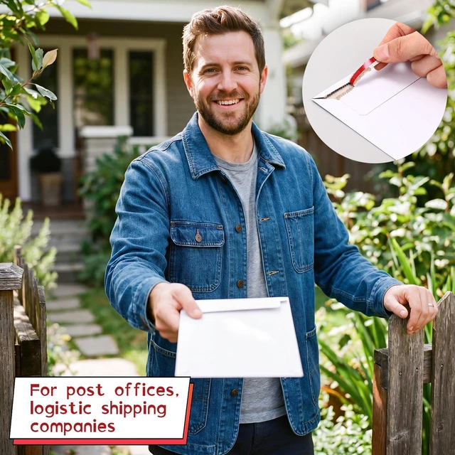 Alt view image 10 of 14 - 400 Pcs 6 x 8 Inch Rigid Mailers Self Adhesive Seal Photo Document Mailers 250gsm Keep Flat White Photography Cardboard Envelopes for Shipping Cd, Photo, Gift Card, Document, Paper