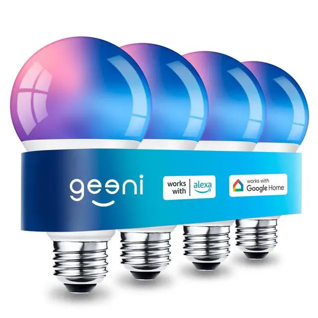 Alt view image 8 of 14 - Prisma Plus 800-Lumen Dimmable Smart Bulbs, 2.4 GHz Wi-Fi, 4-Pack | Color-changing & tunable white, A19 LED smart bulb, works with Alexa & Google Home