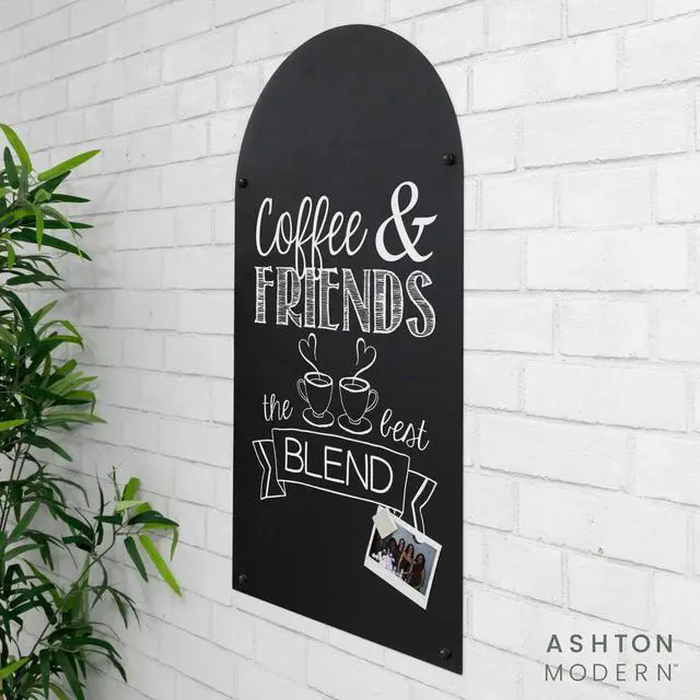 Alt view image 12 of 14 - Metal Magnetic Chalkboard, 17x31.5 Inch - Arched Top, Wall | Mount or Hanging Menu Board, For Food Truck, Restaurant or Kitchen, Magnetic Surface for Signs & Décor, Indoor or Outdoor Use