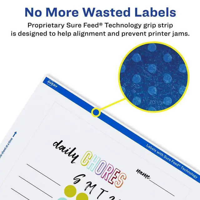 Alt view image 10 of 12 - Matte White Rectangle Labels, Sure Feed Technology, 4" x 6", 200 White Labels, Print-to-The-Edge, Permanent Adhesive, Laser/Inkjet Printable