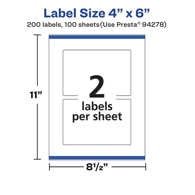 Alt view image 11 of 12 - Matte White Rectangle Labels, Sure Feed Technology, 4" x 6", 200 White Labels, Print-to-The-Edge, Permanent Adhesive, Laser/Inkjet Printable