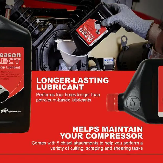 Alt view image 10 of 14 - 38436721 OEM All-Season Select Synthetic Lubricant | All-temperature pneumatic tool oil, ideal for year-round air compressor maintenance, 1L bottle
