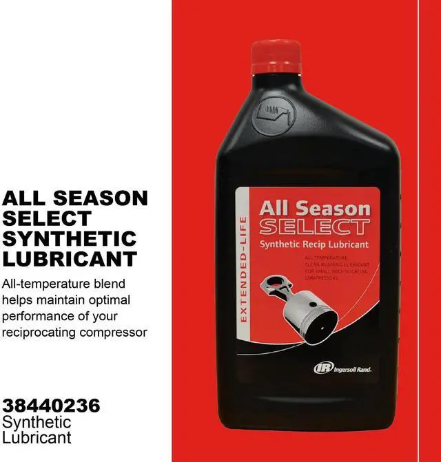 Alt view image 9 of 14 - 38436721 OEM All-Season Select Synthetic Lubricant | All-temperature pneumatic tool oil, ideal for year-round air compressor maintenance, 1L bottle