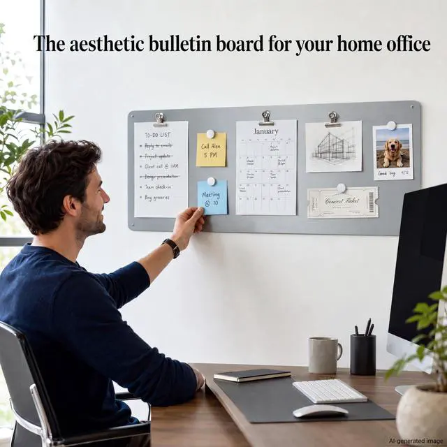 Alt view image 13 of 14 - Travel Magnetic Display Board: Non-Magnetic Fridge Wall Solution | 27.6" x 11.8" Brushed Silver Metal Panel for Souvenir Magnets & Photos - Modern Kitchen Decor for Stainless Steel Appliances