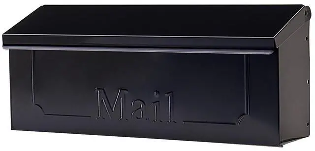 Alt view image 8 of 14 - Townhouse Galvanized Steel, Wall-Mount Mailbox, Black Small | Galvanized steel build for outside with weather-resistant outdoor construction and a rust-resistant powder-coat finish