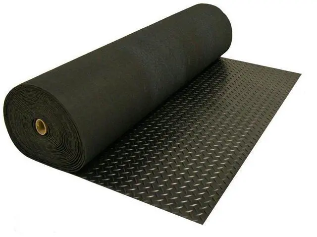 Alt view image 11 of 14 - Diamond-Plate Rubber Flooring Roll - 3 mm x 4 ft x 2 ft Roll - Black