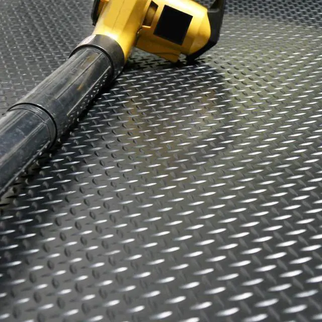 Alt view image 12 of 14 - Diamond-Plate Rubber Flooring Roll - 3 mm x 4 ft x 2 ft Roll - Black