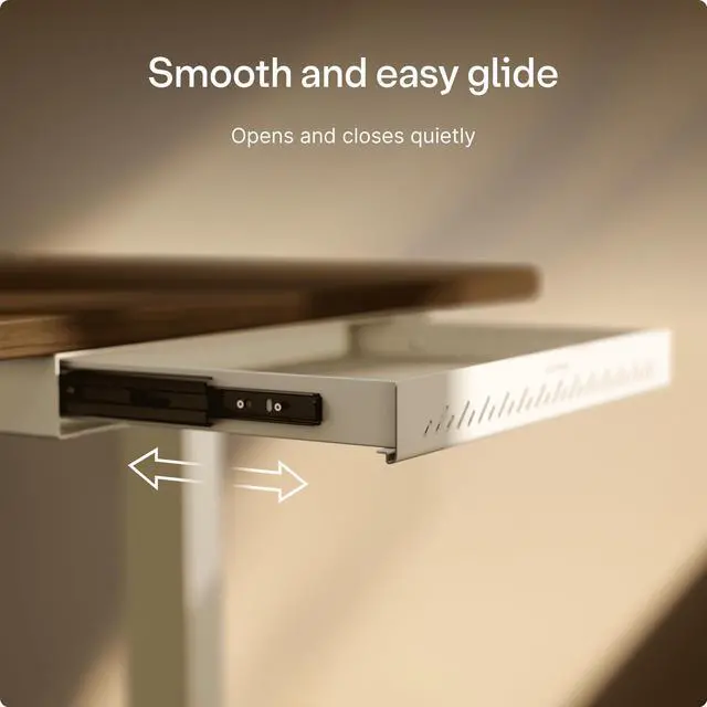 Alt view image 12 of 14 - Under Desk Drawer Hidden Under-Desk Storage Organizer, Easy Install, Large Capacity Metal Sliding Drawer for Home Office, Standing Desk & Workstation (White)
