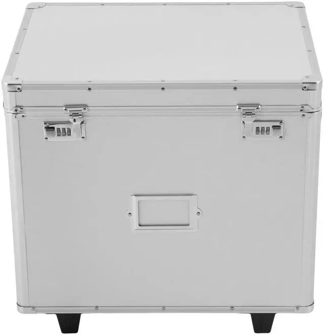 Alt view image 9 of 14 - Portable Locking File Storage, Aluminum Alloy Document Box with Wheels Rolling File Storage Organizer Box Large Capacity Multifunctional Filing Cabinet with Security Code Lock for Office Home